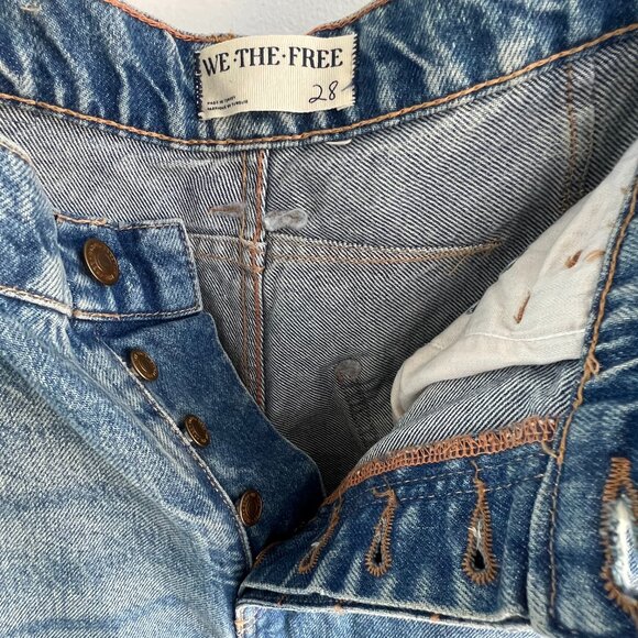 Free People We The Free Good Luck Mid-Rise Barrel Jeans Ultra Light Beam - 28 - Picture 4 of 5